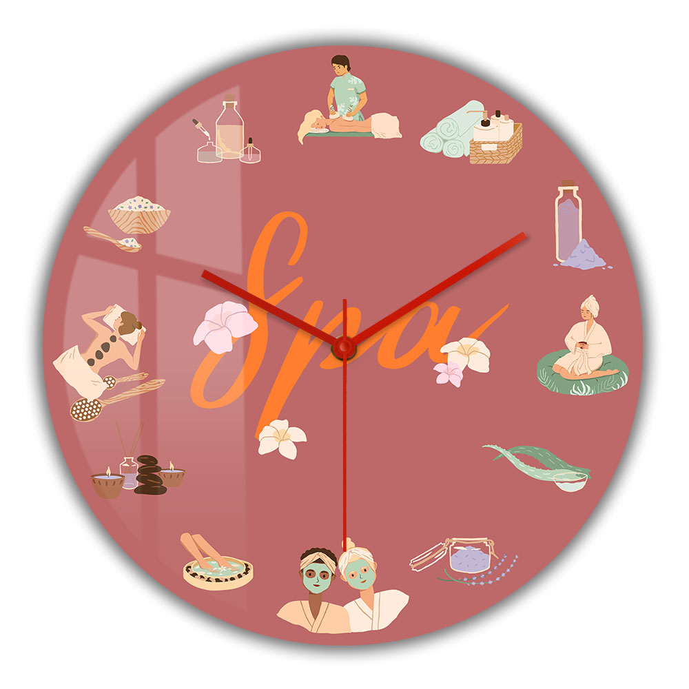 Spa Wellness Beauty - Orologio da Parete Silenzioso al Quarzo