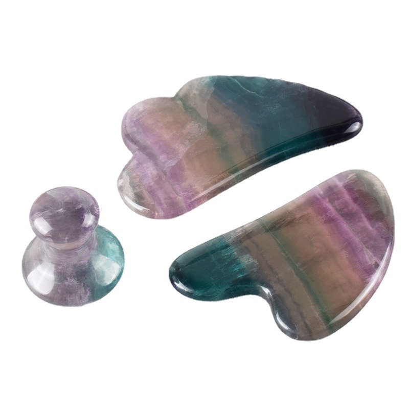 Spa Wellness Beauty - Massaggiatore di giada naturale Fluorite Gua
